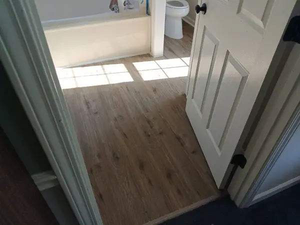 Vinyl Floor Installation in Anderson Bathroom